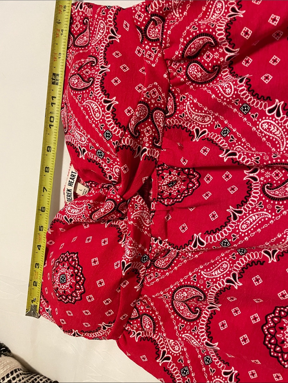 Derek Heart Red Strapless Bandana Tie-Front Sundress - Picture 7 of 9